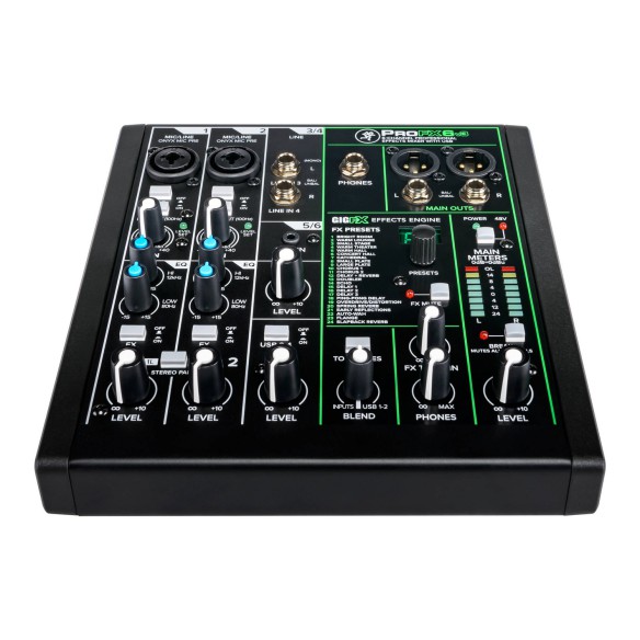 Mesa de Mezclas Estudio-Directo 6 Canales Mackie ProFX6v3 perspective2