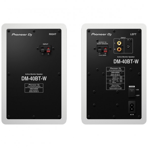 Monitores de Estudio Activos Pioneer DJ DM-40BT-W Bluetooth rear
