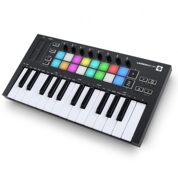 Teclado Controlador MIDI USB 25 Teclas Novation Launchkey Mini MK3 angle