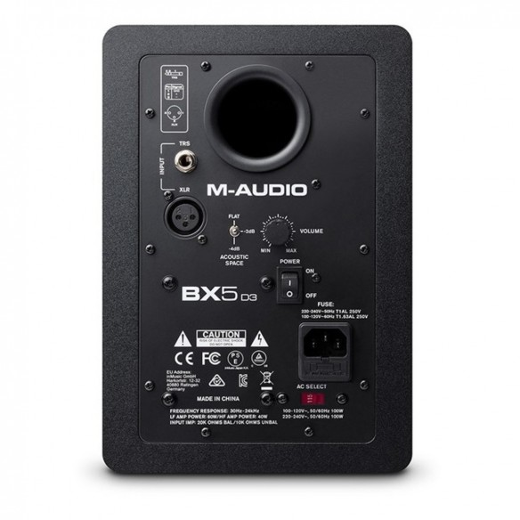 Monitor de Estudio Activo M-Audio BX5 D3 rear  Monitor de Estudio Activo M-Audio BX5 D3 rear