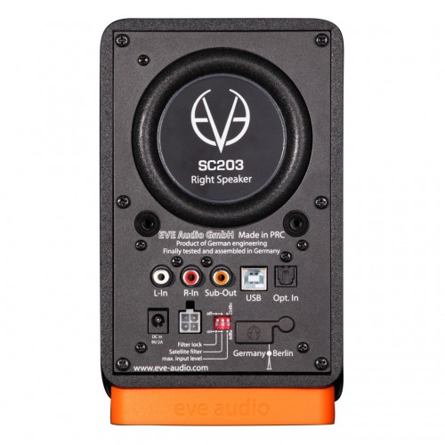  Monitores de Estudio Activos EVE Audio SC203 rear-active-unit