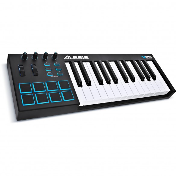 Teclado Controlador MIDI USB 25 Teclas Alesis V25 angle
