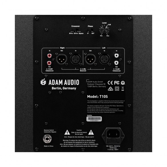  Subgrave Estudio Activo ADAM T10S rear-panel