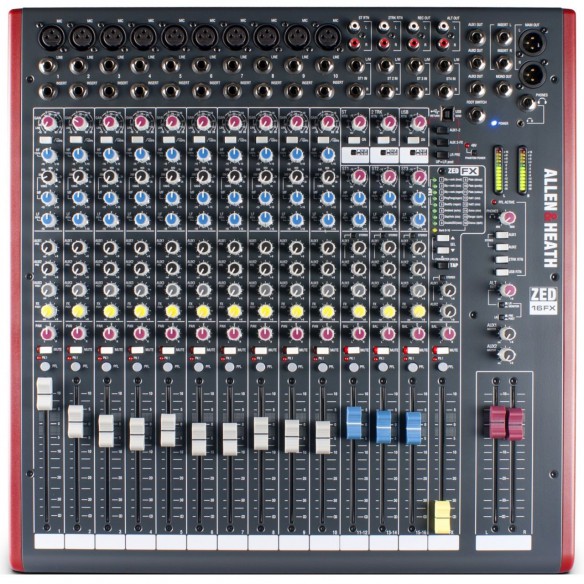  Mezclador Estudio/Directo 13 Canales Allen Heath ZED-16 FX top