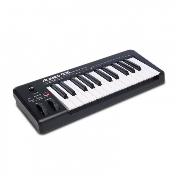 Teclado Controlador MIDI USB 25 Teclas Alesis Q25 angle