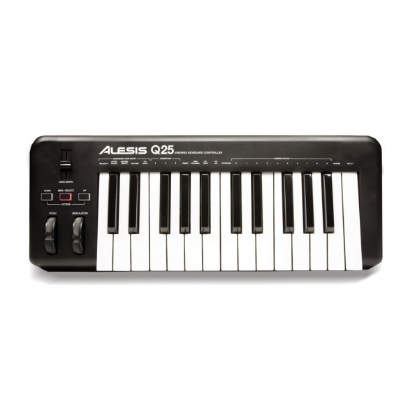  Teclado Controlador MIDI USB 25 Teclas Alesis Q25 top