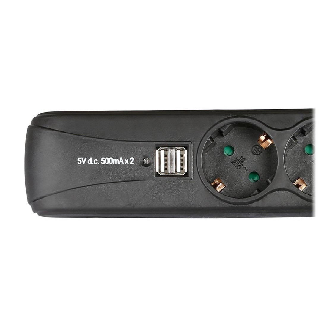 Adam Hall Power Strip 8747S3 USB (Schuko/M-Regleta 3 Schuko/H + 2 USB)
