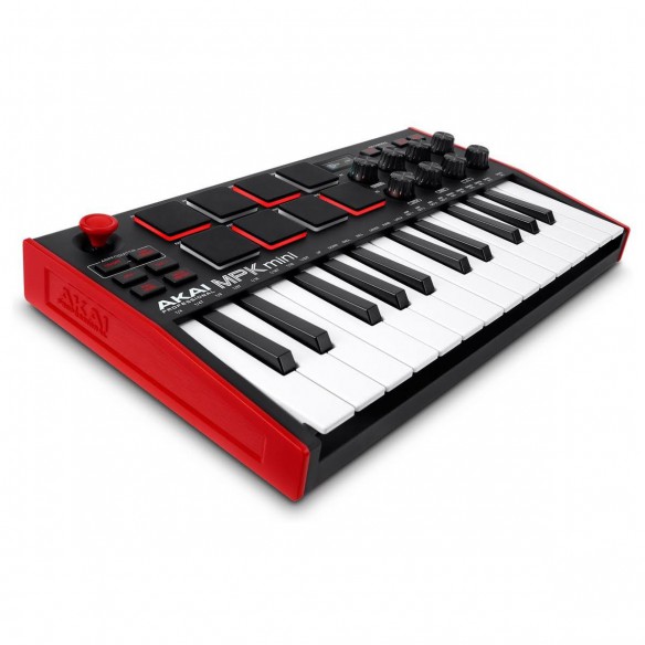 Teclado Controlador MIDI USB 25 Teclas Akai MPK Mini MK3 angle