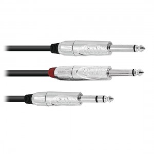 Cable de Audio Omnitronic Cable 30225220 3m (Jack/M Stereo-2 Jack/M Mono)