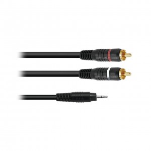 Cable de Audio Omnitronic Cable 3022514Z 1m (Minijack/M Stereo-2 RCA/M)