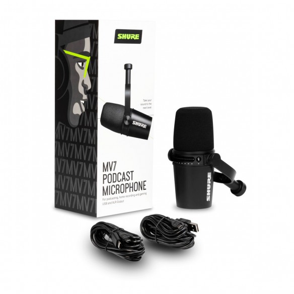 Micrófono Dinámico Shure MV7-K box-detail