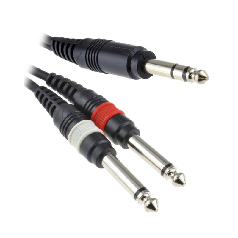 Silvery K3YVPP0300 (Jack/M Stereo-2 Jack/M Mono)