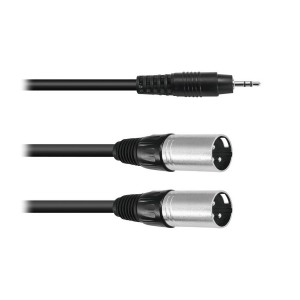 Cable de Audio Omnitronic Cable 30225158 1.5m (Minijack/M Stereo-2 XLR/M)