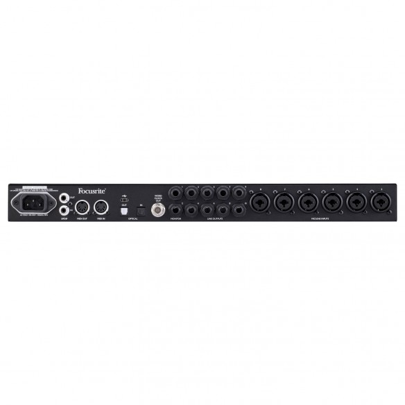Interface Audio por USB Focusrite Clarett+ 8Pre rear