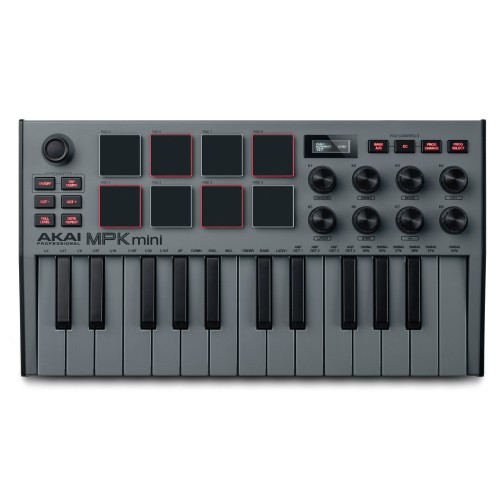 Teclado MIDI 25 Teclas Akai MPK Mini MK3 Grey front