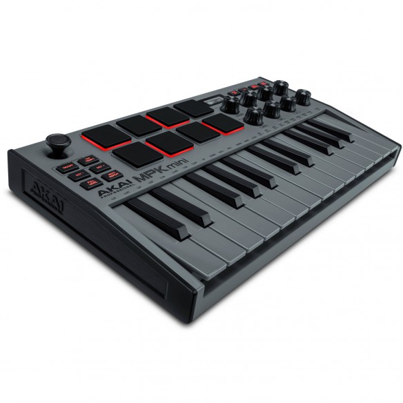 Teclado MIDI 25 Teclas Akai MPK Mini MK3 Grey angle