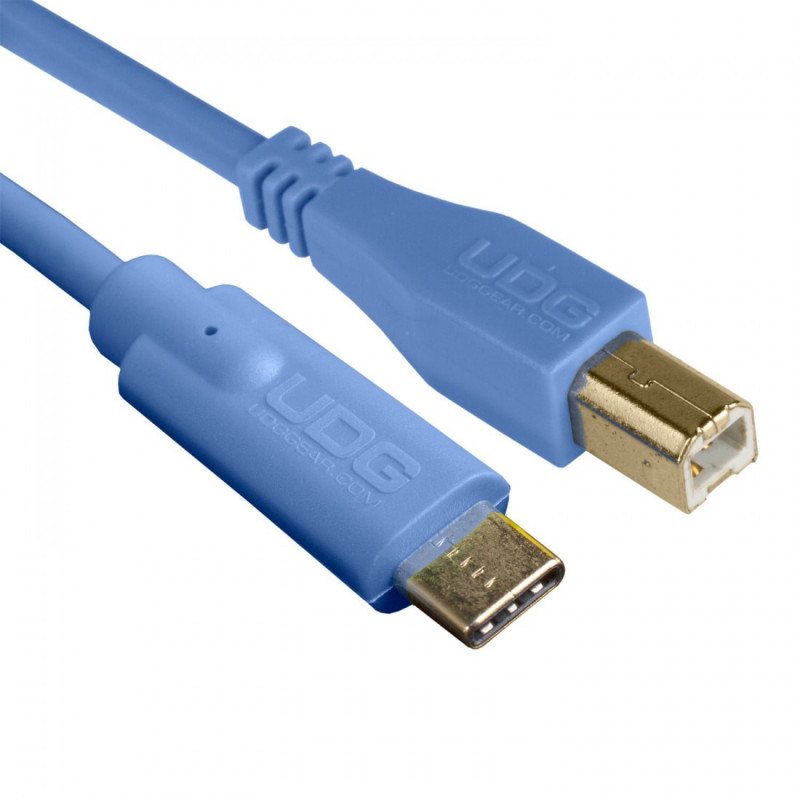UDG Ultimate Audio Cable USB 2.0 C-B Light Blue Straight 1.5m (USB C/M-USB B/M)