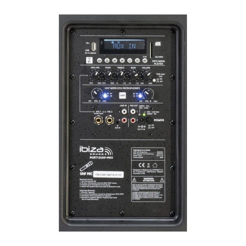 Ibiza Sound PORT12UHF-MKII-TWS (Bluetooth)