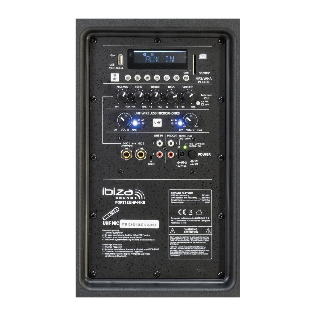 Ibiza Sound PORT12UHF-MKII-TWS (Bluetooth)