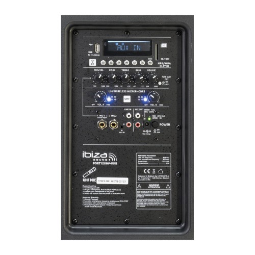 Sistema PA Portátil Ibiza Sound PORT12UHF-MKII-TWS (Bluetooth) panel-detail